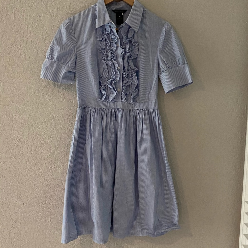 MODA international blue and white stripe dress.